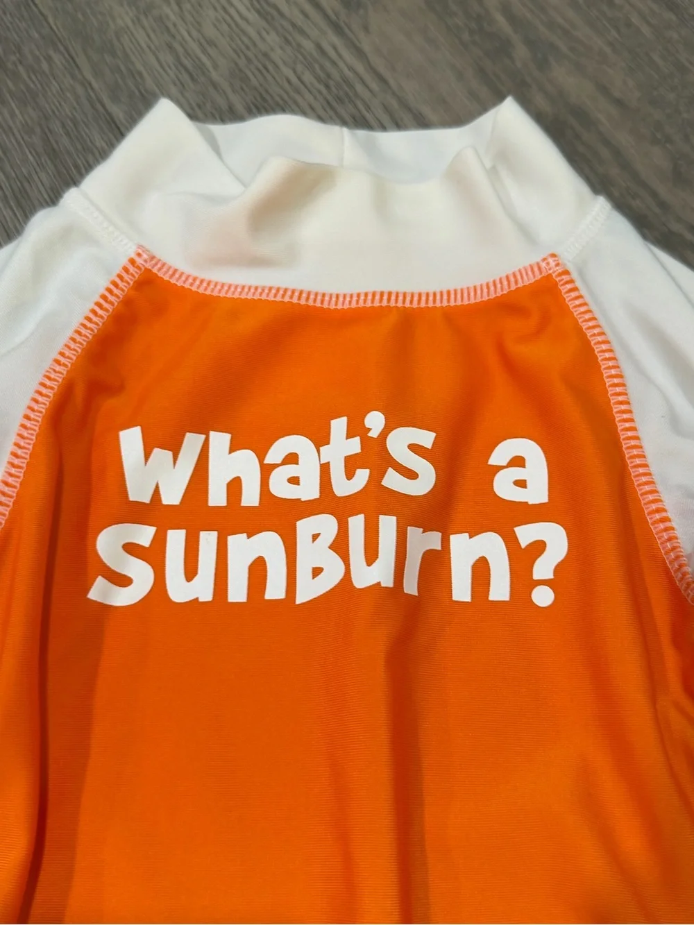 UV Skinz Rash Guard Shirt Unisex Size 12 - 24 Months Orange White Long Sleeve